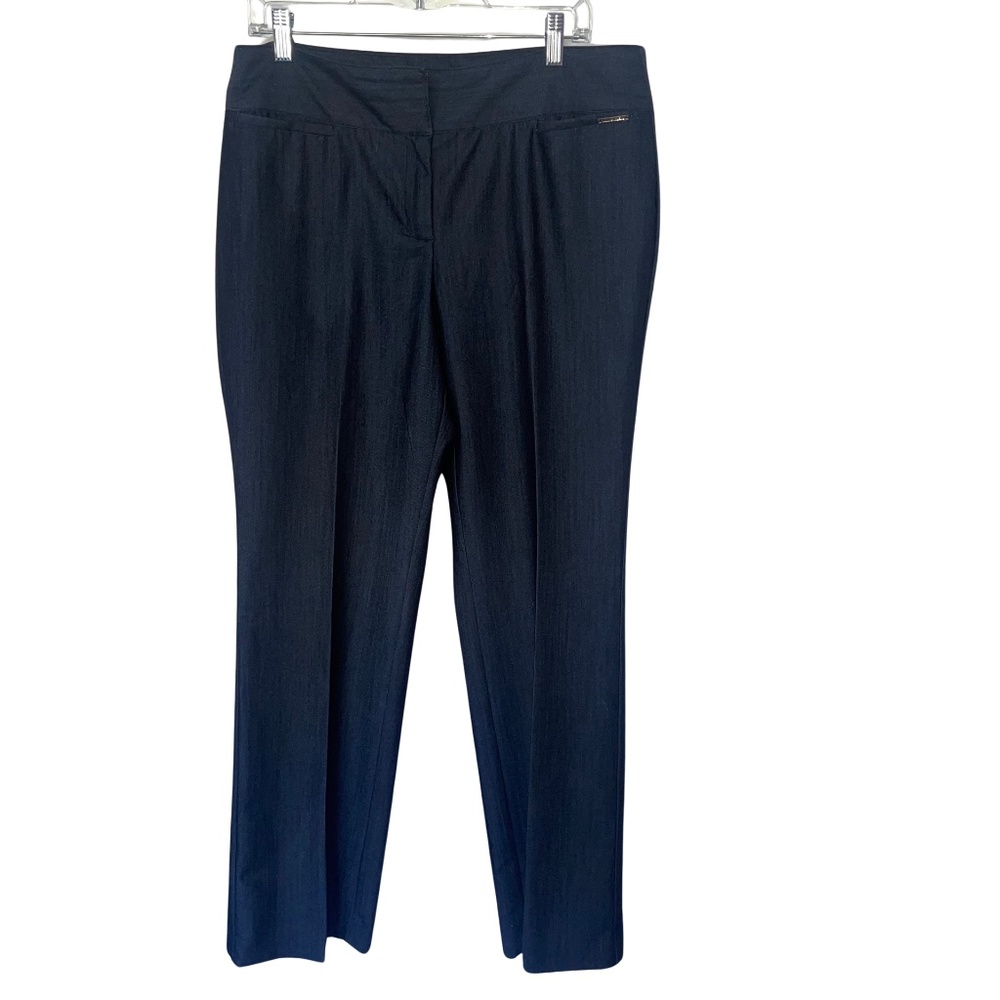 Anne Klein Straight Leg Dark Navy Blue Dress Pants